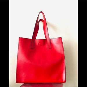 Co-lab red leather tote